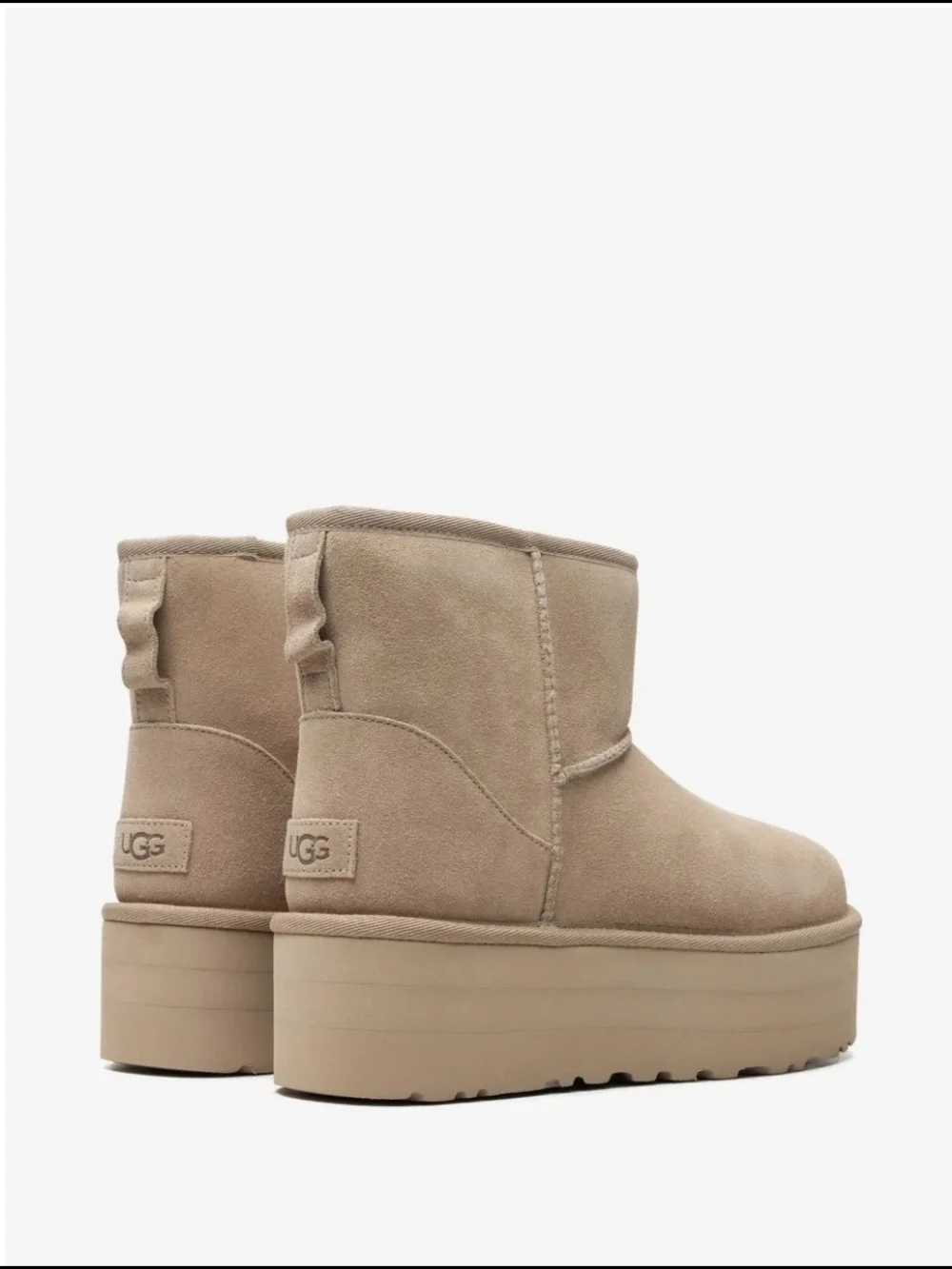 Women's Platform Ankle Boot in Beige